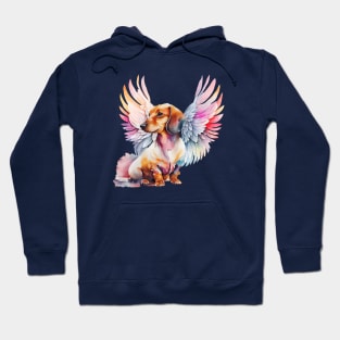 Watercolor Dachshund Angel 3 Hoodie